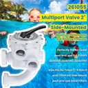 E-cowlboy 261055 Multiport Valve Replacement for Triton and Quad Pool and Spa Side Mound D.E. and Sand Filters 2 Inch Threaded 7 1/2 Inch Centerline Rebuild Kit (White)