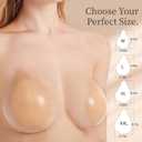 Sticky Push UP Bra, Silicone Adhesive Nipple Covers for Women, Invisible Strapless Breast Pasties, L Nude (L)