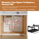 1 Pack Expandable Under Sink Organizers And Storage With Upgrade Ball-Bearing Slide Tracks,2-Tier Pull Out Under Cabinet Organizer Height Adjustable,Slide Out Under Sink Drawers-Black(Patent Pending)