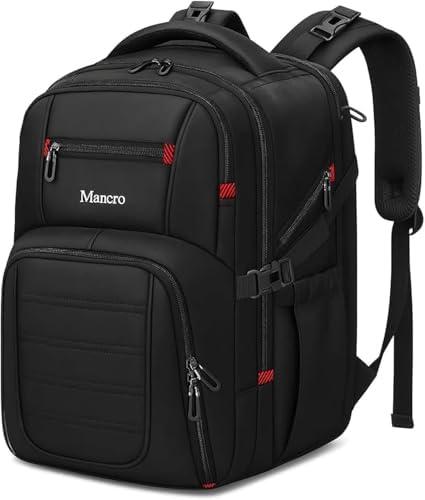 Mancro Dad Diaper Bag Backpack - Large Waterproof Travel Baby Bag for Men with Detachable Bottle Bag & Insulated Pocket, Black