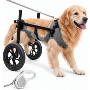 Large Dog Wheelchair for Back Legs (XXL: 110-200 lbs), Adjustable
Heavy-duty Construction; Breathable Air Mesh Harness; All-terrain Wheels; Foldable; Includes Traction Rope