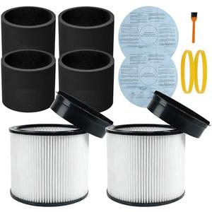 90304 Replacement Filter, 90107 dry filter, 90585 Foam Sleeve Compatible with shopvac filter 90304 90350 90333 90585, Fits Most 5 Gallon and Above Wet Dry Vacuum Cleaner (2+2+4+2+2+1)