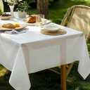 Pureegg Plastic Table Cloth Disposable 12 Pack, 54 x 108 Inch Table Cloths, Party, Picnic, Wedding, Decorative Tablecloths, Rectangle, White Plastic Cover, Leakproof & Sturdy, White