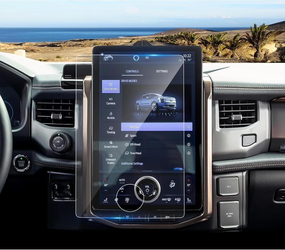 2022-2025 F150 Lightning Screen Protector for Ford F-150 Lightning (Flash/Lariat/Platinum) 15.5Inch Touchscreen,9H Tempered Glass 2023 2024 2025 F-150 Lightning Accessories HD Transparent 15.5"
