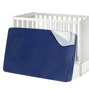 Crib Mattress Bag Waterproof Heavy Duty Mattress Moving Bag with Strong Zipper Reusable Crib Mattress Cover for Moving, Navy