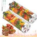 ZORMY 2pcs Rolling Grill Baskets,Grill Veggie Basket,BBQ Baskets for Grilling,Round Stainless Steel Grill Baskets for Outdoor Grill,Camping Basket for Vegetables, Birthday Gifts for Men
