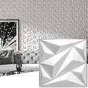100 Pack 3D Wall Panels Diamond, White, 12''x12''