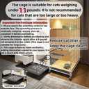 Cat Cage Indoor with Litter Box, Complimentary Bed, Bowl, Cleaning Three Piece Set, Large Cat Enclosure, Cat House with Wheels Outdoor, Small Animal Cage Cat Kennel, White, 41.8(L) x 18.1(W) x 46.1(H)