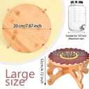 Drink Dispenser Stand, Beverage Dispenser Stand and Plant Stand, Fit Max 7.87 Inch Diameter of Glass Drink Dispenser, Plant Pot, Water Jugs, Water Pitcher and Containers, Natural Bamboo Wood