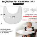 Baby High Chair Tray Compatible with Stokke Tripp Trapp Chair (V2 and Beyond) with Smooth Surface and Strong Suction Power Made of Food-Safe Plastic (BPA BPS BPF Lead Phthalate Free) - White
