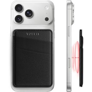 VULKIT Magnetic Phone Wallet for MagSafe- RFID Blocking - Card Holder Wallet for iPhone 16/15/14/13/12 Series & Phone Case with MagSafe (Black)