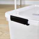 Clear Storage Latch Box 12 Quart, Plastic Organizing Box/Bin with Lid and Black Handles, 6-Pack