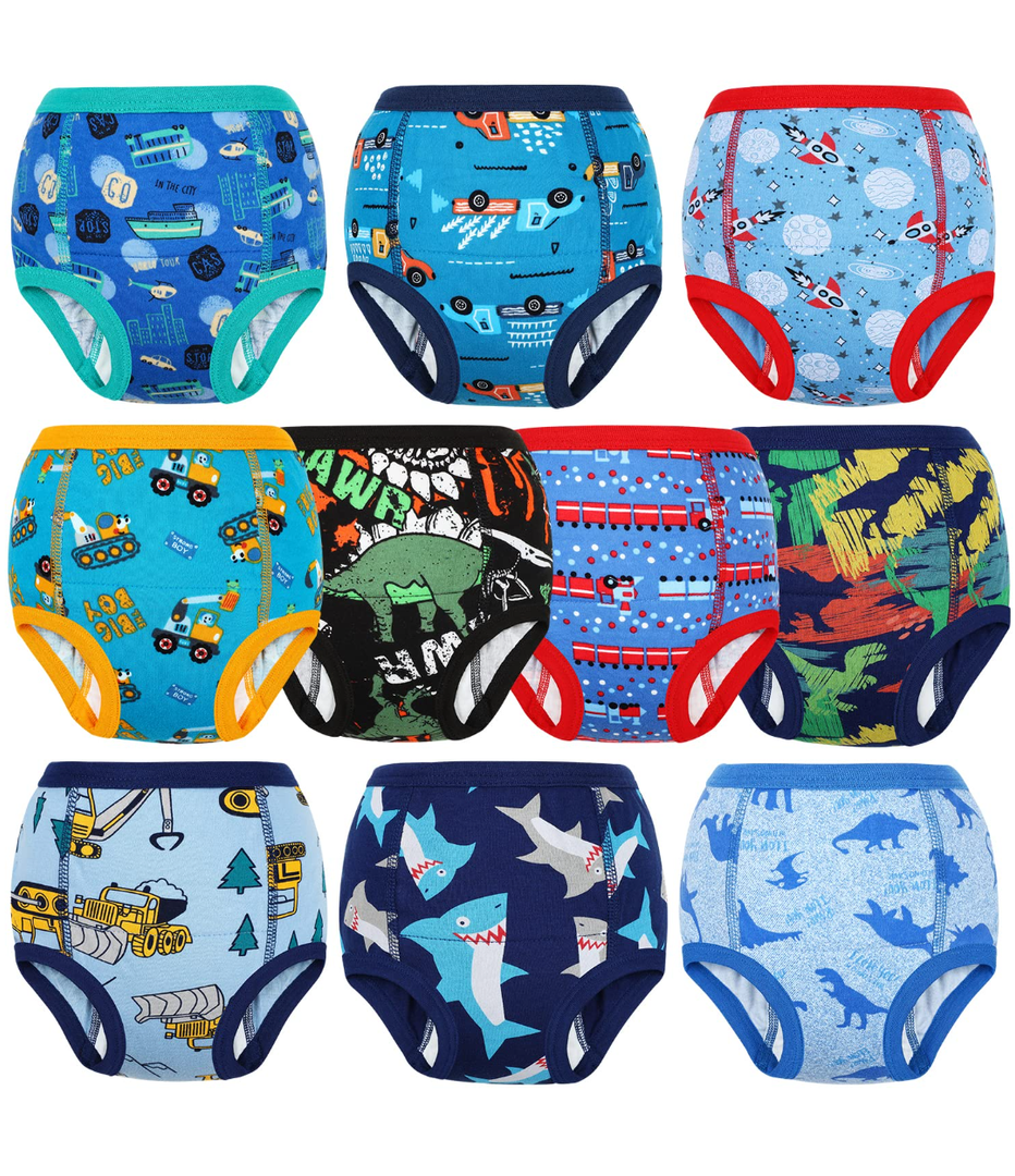 MooMoo Baby Potty Training Underwear 10 Packs Absorbent Toddler Training Pants for Boys and Girls Cotton Pee Pants 7T