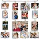 Orchroma Grandma Gifts,Grandkids Picture Frames Collage Wall Decor,Grandchildren Photo Board,Hanging Photo Display with Clips,Side by Side or Miles Apart Grandkids,Home Living Room Bedroom Decor