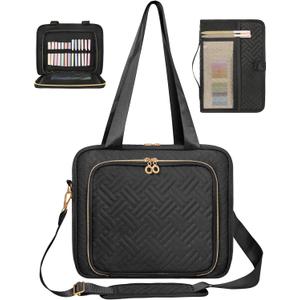 Bible Cover Case for Women, Large Bible Bag and Carrying Case with Zipper & Shoulder Strap, Bible Study Supplies Organizer
