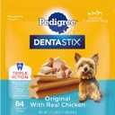 Pedigree Dentastix Small and Toy Breed Dog Treats, Original with Real Chicken, 17.7 oz. Bag (84 Treats)