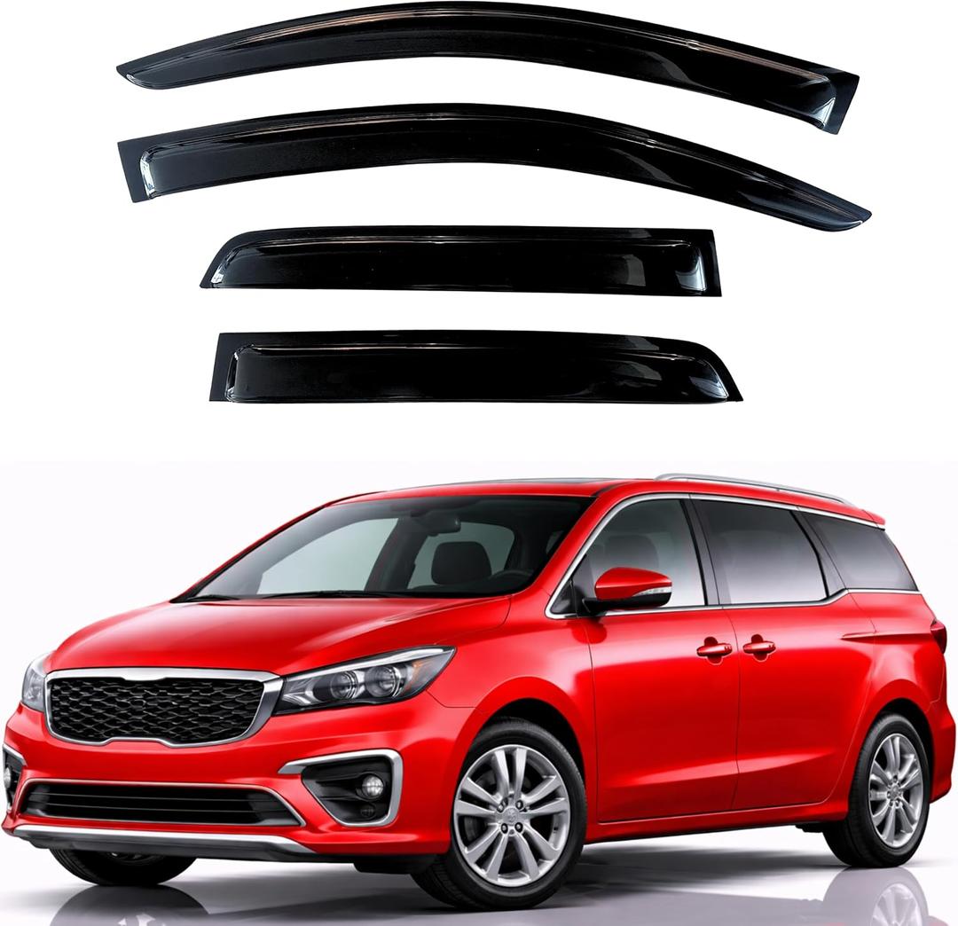 KPY Rain Guards Fit for 2015-2021 Kia Sedona, Out-Channel Window Visors Vent Wind Deflectors 4PC, Car Accessories for 15-21 Sedona