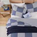 Tommy Hilfiger - Twin Quilt Set with Sham, Soft & Lightweight Bedding 2-Piece Set, Soft & Comfortable Feel, Lightweight Year-Round Layer, Versatile Bedroom Bedding, Machine Washable, Ithaca Stargaze/Patchwork Ithaca Stripe Blue
