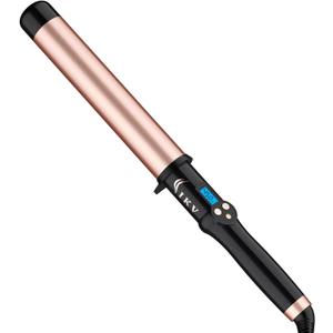 1 1/ 2 Inch Large Curling Wand for Long Hair, Dual Voltage Hair Curling Iron Wand Ceramic Extra Long Barrel, 10 Adjustable Temp