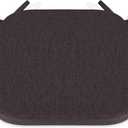 Shinnwa Dining Chair Cushions, Non Slip Kitchen Chair Pads with Ties, Indoor Seat Cushions, 15 x 15.5 inches, Dark Brown