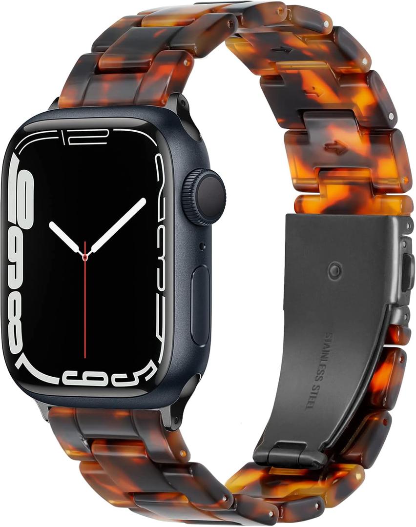 Lightweight Resin Band For Apple Watch Series 11 10 9 8 7 6 5 4 3 2 1 SE 3 2 Ultra 3 2, Fashion Adjustable Replacement Strap for iWatch Bands 38mm 40mm 41mm 42mm 44mm 45mm 46mm 49mm for Women Men
