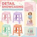 Leinuosen 6 Pcs Plastic Stool for Classroom 17.32 Inch Stackable School Stools Modern Portable Nesting Chair School Home Office (Pastel)