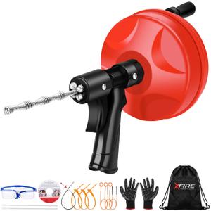 35 FT Plus Double Mode Drain Snake Tools, 13-in-1 Drain Auger for Sink and Drain Unblocking, Plumbing Snake for Kitchen, BathroOm and Shower Sink, Snake for Real DYIs [Upgraded 4.0]