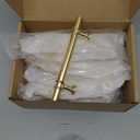 Haliwu 10 Pack Gold Cabinet Handles, Brushed Brass Cabinet Pulls Kitchen Handles Barrel Drawer Dresser Knobs Champagne Gold Pull Kitchen Hardware, 3-3/4 inch Hole to Hole Center