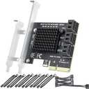 6-Port SATA Expansion Card (PCIe 3.0 x4 to 6Gbps SATA Card), Compatible with Windows/Mac/Linux/NAS