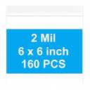 AMKIOKIO 160pcs 6 x 6 inch Small Plastic Bags, 2 mil Thick, Zip Bag, Mini Clear Jewelry Bags, Baggies with Resealable Zip Bag for Small Business, Daily Vitamin, Jewelry, Candy