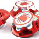 4PCS RC 17MM Hex Wheel Nut Dustproof Anti-Skid Mount Cap CNC Aluminum Compatible with 1/8 Buggy Off Road Monster Truck Car Traxxas X-Maxx Summit E-Revo HPI HSP Losi Kyosho Tamiya (Red)