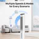 DREO Evaporative Air Swamp Cooler, 40 Standing Fans that Blow Cold Air, 80 Oscillating Bladeless Cooling Fan for Bedroom, Removable Water Tank, Ice Packs, Remote Control, 4 Speeds, 7H Timer, White