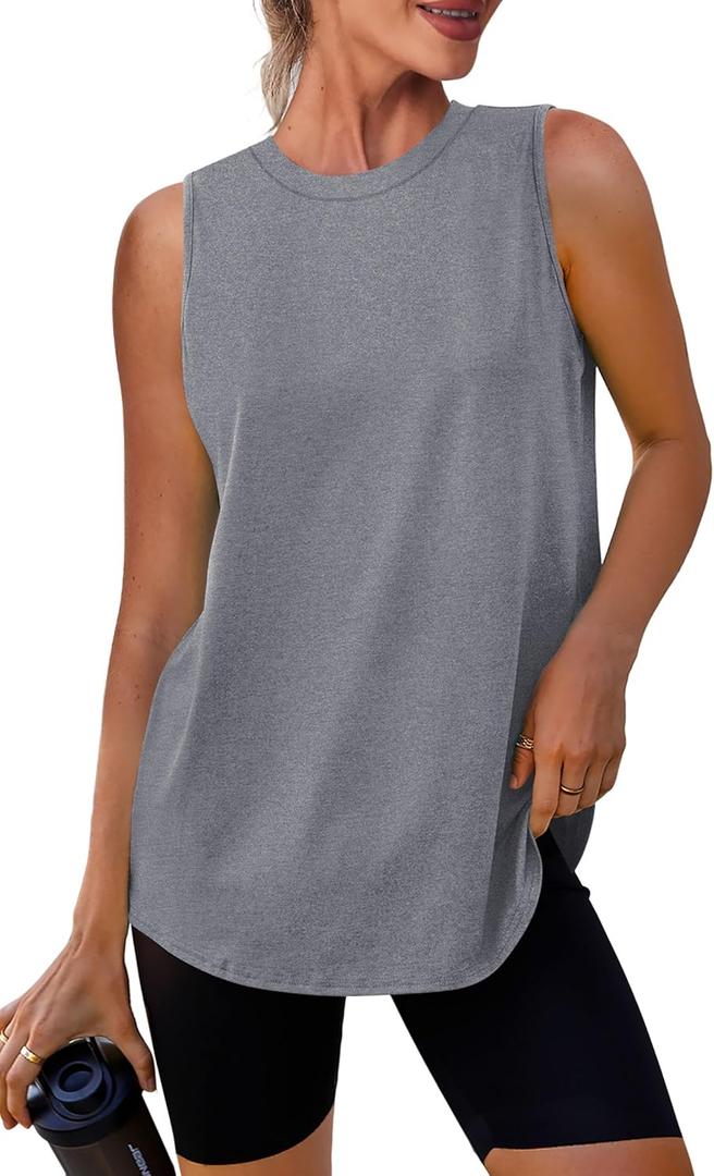 Womens Workout Tank Tops Lightweight Sleeveless Shirts for Women Loose Fit Tops for Athletic Running Tennis Yoga (S)