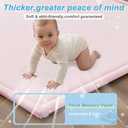 Baby Play Mat for Floor Nursery Rug Muscle Area Playroom Rug Elastic Foam 79x110" Playpenmat Elastic Foam 1.3" Thick Crawling Mat for Babies,Toddlers, Infants, Kids(Plaid Light Pink)