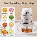 Baby Food Maker with Glass Bowl& 316 Stainless Steel Blades, Baby Food Processor for Infants 6+ Months, BPA-Free One-Step Blender for Homemade Stage 1 2 3 Puree, Dishwasher Safe, Silver