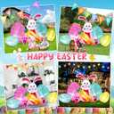Elegear 6.1FT Easter Bunny & Eggs Inflatable Outdoor Decoration, Lighted Easter Blow Up with Happy Easter Carrot for Lawn, Garden, Yard, Holiday Party & Spring Decor