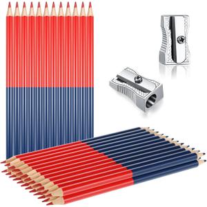 Containlol Checking Pencils Red and Blue Erasable Pre Sharpened Pencils 2 HB with Sharpeners for Checking Map Marking Coloring Tests Grading(36 Pieces)