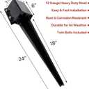 Sekcen 6 Pcs Fence Post Anchor Ground Spike 4x4 Metal Post Stake 24 Inch for Mailbox Deck Railing Black
