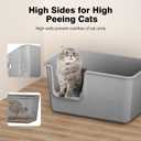 Cat Litter Box with High Sided,24.8" Lx11.4 Wx13.0 H,Extra Large Cat Litter Box for Big Cats,XL Jumbo Kitty Litter Box for Indoor Cats,Tool-Free Assembly (Grey)