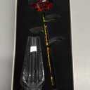 HDCRYSTALGIFTS 10'' Red Crystal Rose Figurine - Rose Flower Gifts for Women Crystal Glass Valentines Figurines Collectible Ornaments for Valentines Day Wedding Home Table Centerpiece