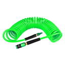 Yereen Heavy Duty Polyurethane Recoil Air Hose 1/4 in x 50 ft, Lightweight, Flexible Compressor Hose with Universal Quick Coupler, Plug and Bend Restrictors, Green