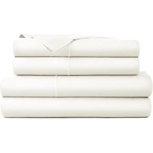 Whisper Organics, 100% Organic Cotton Sheets - 300 Thread Count Bed Sheets Set - Premium Quality Sheets - Deep Pocket Sheet Set - GOTS Certified, Natural (King Size)