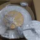 Mid Century Modern Pendant Lighting,15.7 inch,Real Wood Cap, 3000K/Warm White/22W,Dimmable LED Pendant Light Fixtures, for Kitchen, Dining Room, Living Room