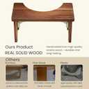 7 Inches Acacia Wood Toilet Stool Squat for Adults,Foldable Poop Stool for Bathroom,Portable Potty Step Stool with Non-Slip Strip,No Assembly Required
