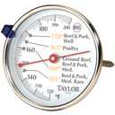 Taylor Leave-in Meat Oven Safe Compact Analog Dial Meat Food Grill BBQ Kitchen Cooking Thermometer, 3 inch dial, Stainless Steel (standard)