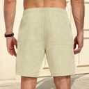 DOWMQ Men's Corduroy Shorts Casual Elastic Drawstring Lightweight Summer Beach Shorts with Pockets Khaki, XL