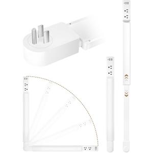 Outlet Extender Stick - 2 AC Outlets, 3 USB, 22"-34", 180° Rotating