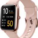 Fitness Tracker Fitness Watches for Women Men (Make/Answer Calls), 1.85" Smart Watch for iPhone/Android Phones, Heart Rate/Sleep Monitor Steps Tracker Watch Pedometer IP68 Waterproof (Pink/gold)