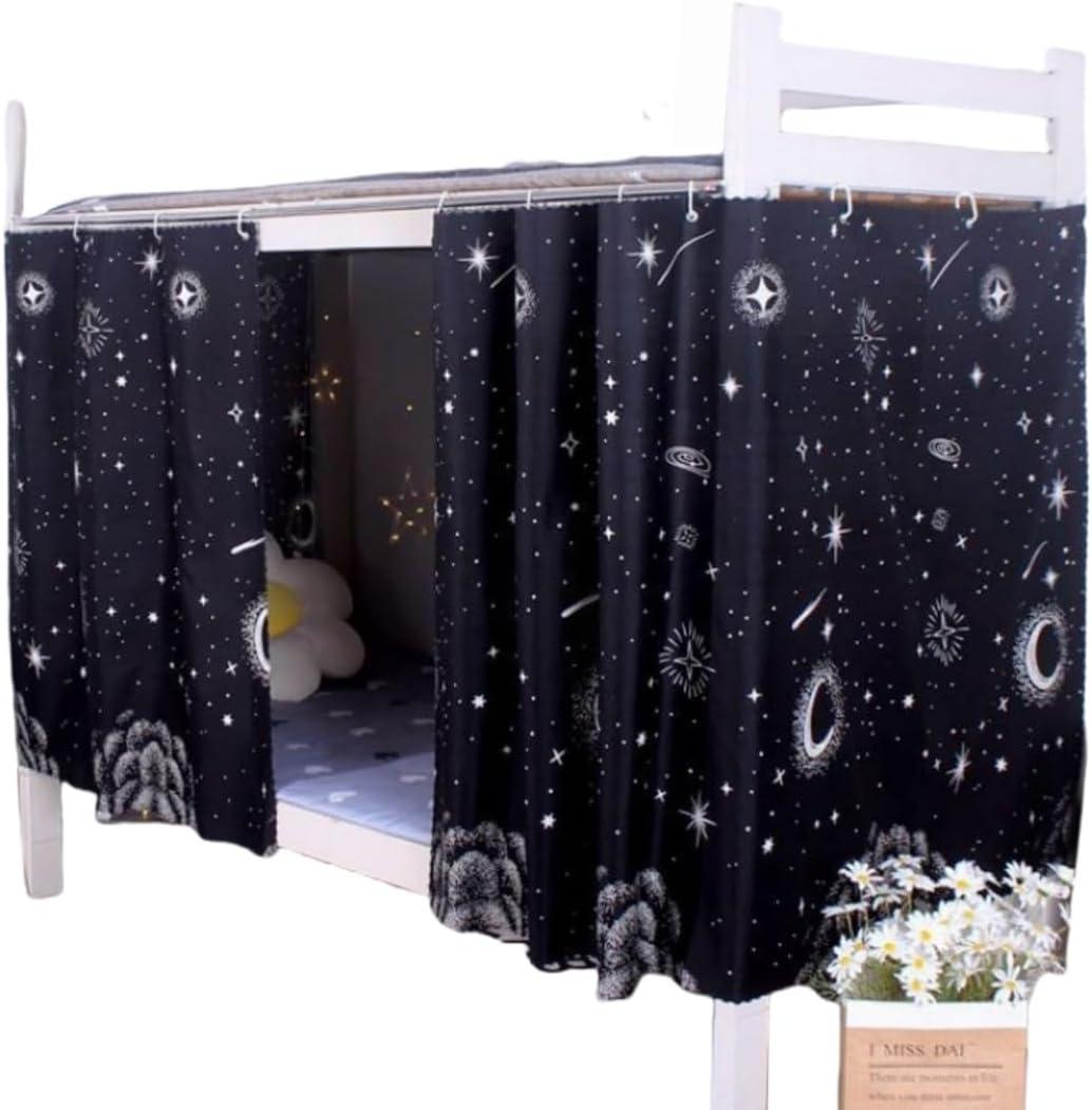 Dorm Bottom Bunk Bed Curtains Privacy Curtains 350g Dustproof Breathable Single Bed Blackout Curtains Panels Privacy Underbed Loft Bed Canopy Tent Curtain Shading Drapes for Dorm College Home 2 panels