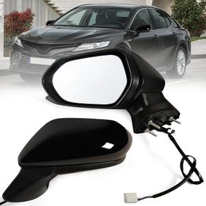 Left Driver side Mirror Fits 2018-2024 Toyota Camry with Power Glass without Heated without turn signals without Blind Spot Match Black Replace 8794006800(3Pins)